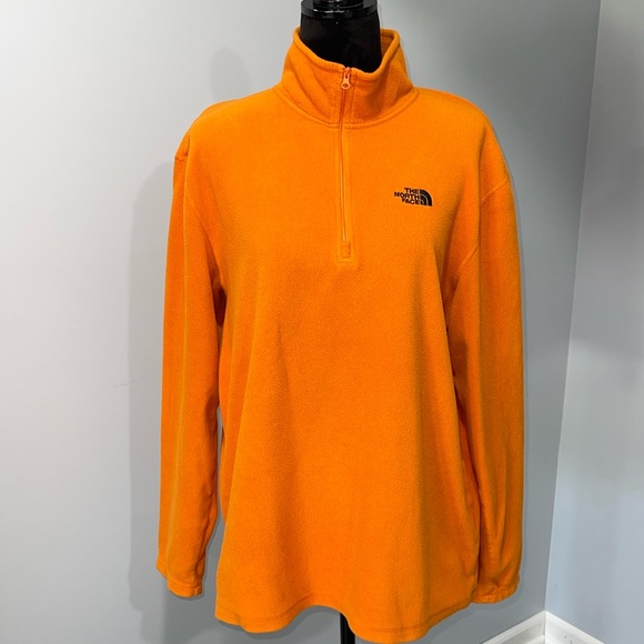 Men’s The North Face Polartec fleece size large bright orange color - Picture 1 of 14
